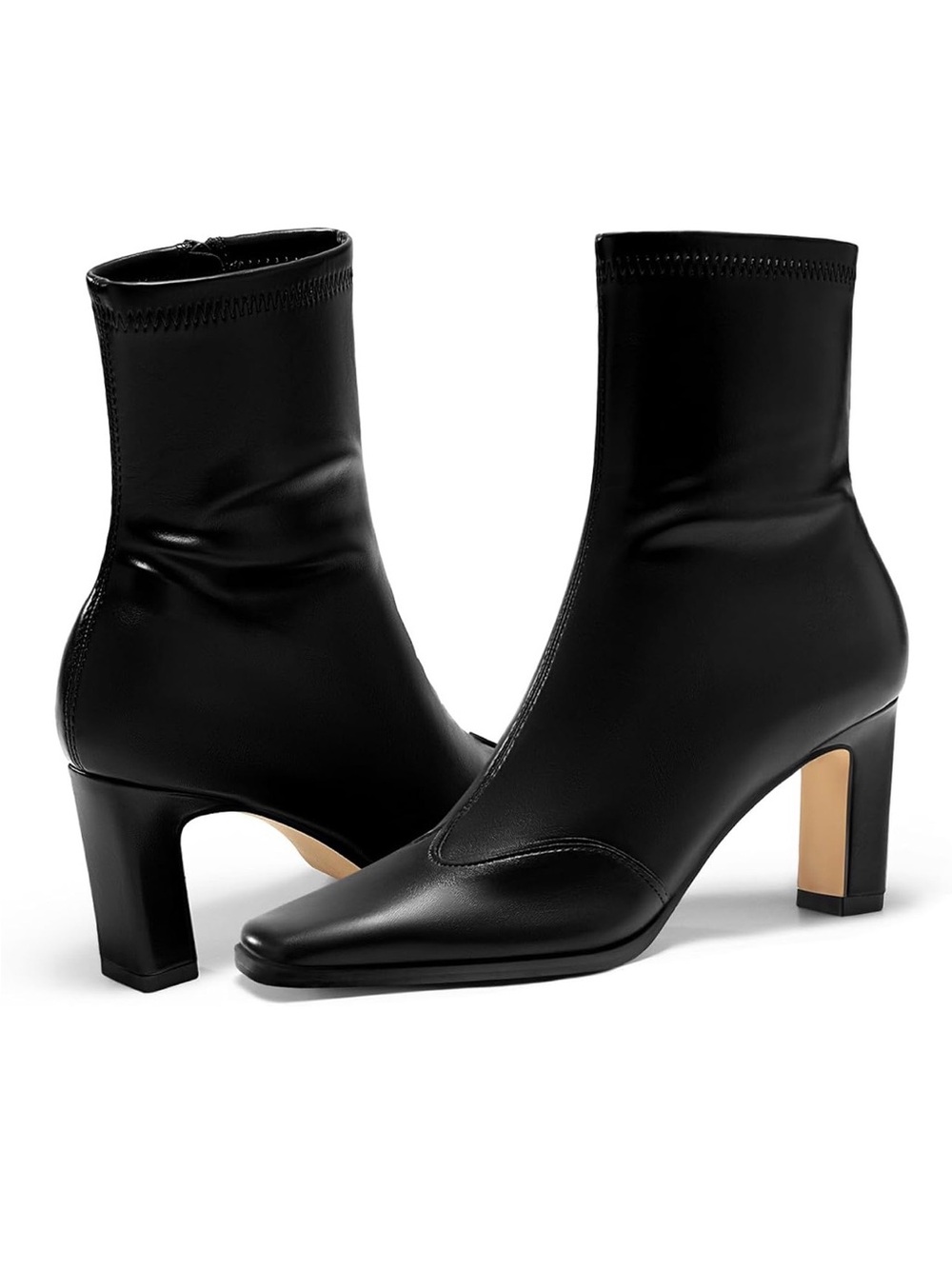 Black Stretch Sock Ankle Boots - Women size 9